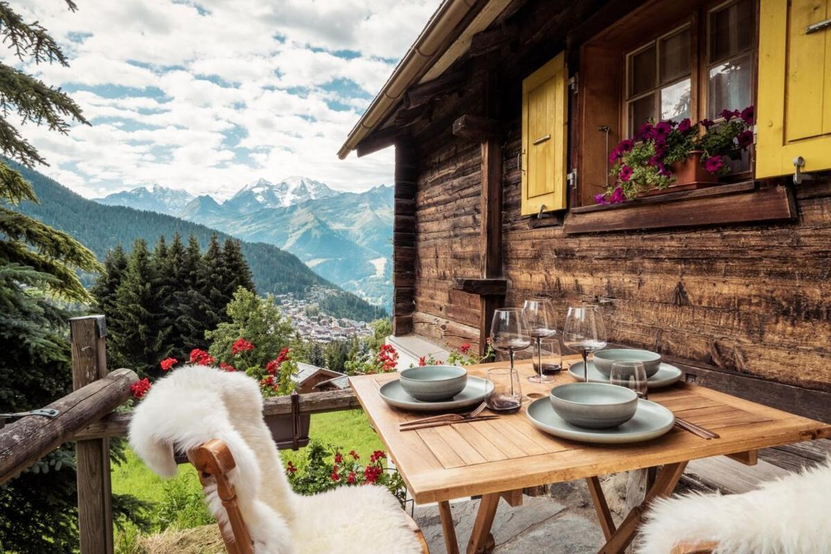 Gasthaus Cosy Chalet With Panoramic Views In Verbier Exterior foto